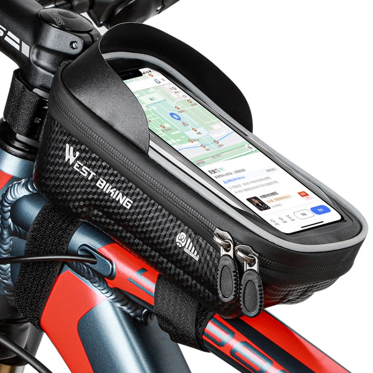WEST BIKING YP0707235 Borsa per trave anteriore per mountain bike Borsa per bicicletta impermeabile per cellulare Borsa rigida riflettente Attrezzatura per l'equitazione, YP0707235