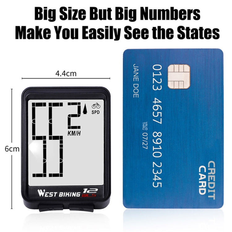 WEST BIKING Mountain Road Bike Wireless Big Character Table Tachimetro di velocità con luce notturna impermeabile con grande schermo, Night Light Speed Speedometer(Green), Night Light Speed Speedometer(Black), Night Light Speed Speedometer(Red)        ...