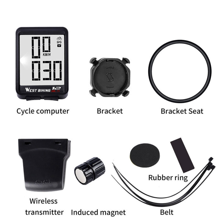WEST BIKING Mountain Road Bike Wireless Big Character Table Tachimetro di velocità con luce notturna impermeabile con grande schermo, Night Light Speed Speedometer(Green), Night Light Speed Speedometer(Black), Night Light Speed Speedometer(Red)        ...