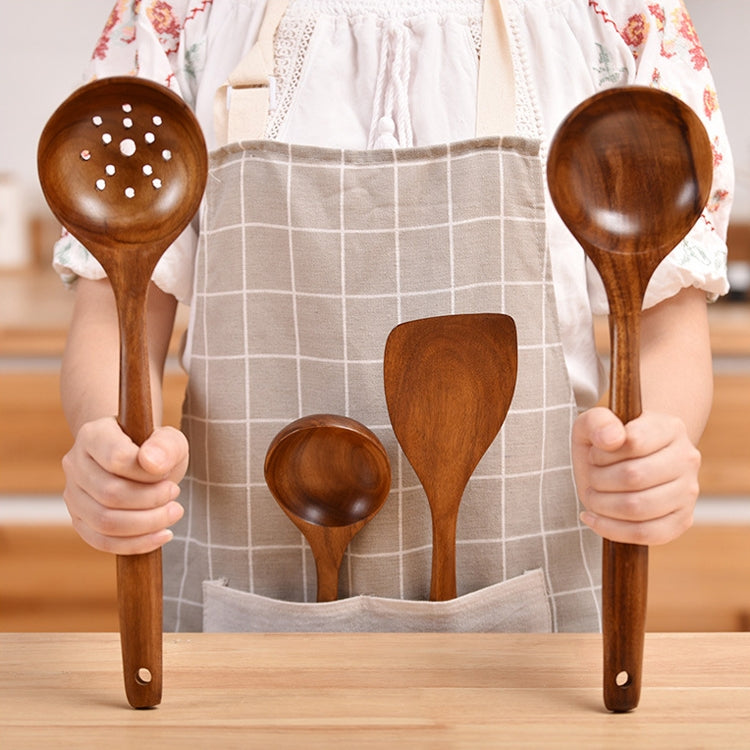 Pentola antiaderente Pala in legno Teak Pentola Pala Stoviglie, Sweet Spoon, Saving Spoon, Bent Spoon, Mixing Spoon, Filter Spoon, Curved Shovel, Thickened Oblique Shovel, Curved Spatula, Small Spoon, Medium Spoon, Long Handle Spoon                    ...
