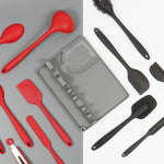 Mensola porta cucchiaio in silicone da cucina 2 in 1, Large (Gray), Medium (Gray), Large (Black), Medium (Black), Large (Red), Medium (Red), Large (Blue), Medium (Blue), Large (Orange), Medium (Orange), Large (Green), Medium (Green)