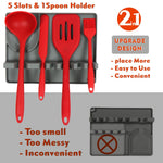 Mensola porta cucchiaio in silicone da cucina 2 in 1, Large (Gray), Medium (Gray), Large (Black), Medium (Black), Large (Red), Medium (Red), Large (Blue), Medium (Blue), Large (Orange), Medium (Orange), Large (Green), Medium (Green)
