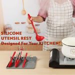 Mensola porta cucchiaio in silicone da cucina 2 in 1, Large (Gray), Medium (Gray), Large (Black), Medium (Black), Large (Red), Medium (Red), Large (Blue), Medium (Blue), Large (Orange), Medium (Orange), Large (Green), Medium (Green)