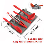 Mensola porta cucchiaio in silicone da cucina 2 in 1, Large (Gray), Medium (Gray), Large (Black), Medium (Black), Large (Red), Medium (Red), Large (Blue), Medium (Blue), Large (Orange), Medium (Orange), Large (Green), Medium (Green)