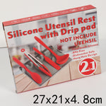 Mensola porta cucchiaio in silicone da cucina 2 in 1, Large (Gray), Medium (Gray), Large (Black), Medium (Black), Large (Red), Medium (Red), Large (Blue), Medium (Blue), Large (Orange), Medium (Orange), Large (Green), Medium (Green)