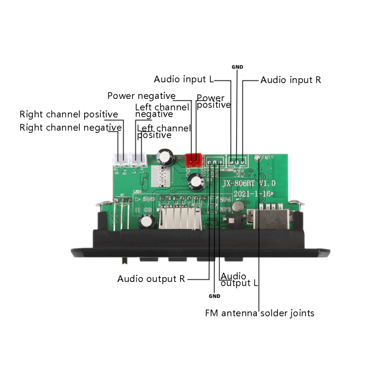 Riproduzione di cartelle 5/12V con amplificatore di potenza Scheda di decodifica MP3 con registrazione della scheda madre per perdita di chiamata con Bluetooth, MP3 Decoding Board