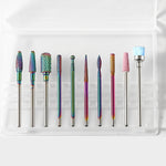 Set di testine lucide per nail art in lega di acciaio al tungsteno, strumento per lucidatura morta con spazzola di scarico per rettificatrice, ZH01, ZH02, ZH03, ZH04, ZH05, ZH06, ZH07