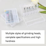 Set di testine lucide per nail art in lega di acciaio al tungsteno, strumento per lucidatura morta con spazzola di scarico per rettificatrice, ZH01, ZH02, ZH03, ZH04, ZH05, ZH06, ZH07