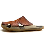 Pantofole in pelle da uomo estive Scarpe da spiaggia piatte casual di grandi dimensioni, 38, 39, 40, 41, 42, 43, 44, 45, 46, 47, 48
