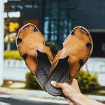 Pantofole in pelle da uomo estive Scarpe da spiaggia piatte casual di grandi dimensioni, 38, 39, 40, 41, 42, 43, 44, 45, 46, 47, 48