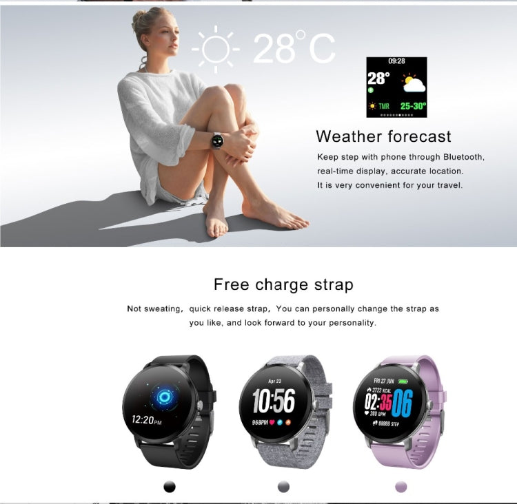 V11 Smartwatch Monitoraggio della pressione sanguigna della frequenza cardiaca in tempo reale Modalità multi-sport Smartwatch con luce respiratoria per telefono Android IOS