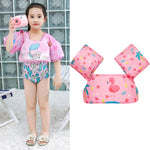 Anello da braccio in schiuma per nuoto per bambini Attrezzatura da nuoto per bambini Anello galleggiante Gilet di galleggiamento con manica ad acqua, Pink Flamingo, Pink Swan, Blue Dolphin, Blue Starfish, Purple Dog, Yellow Duck, Blue Whale, Green Bee ...