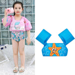 Anello da braccio in schiuma per nuoto per bambini Attrezzatura da nuoto per bambini Anello galleggiante Gilet di galleggiamento con manica ad acqua, Pink Flamingo, Pink Swan, Blue Dolphin, Blue Starfish, Purple Dog, Yellow Duck, Blue Whale, Green Bee ...