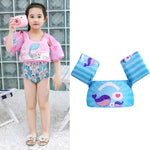 Anello da braccio in schiuma per nuoto per bambini Attrezzatura da nuoto per bambini Anello galleggiante Gilet di galleggiamento con manica ad acqua, Pink Flamingo, Pink Swan, Blue Dolphin, Blue Starfish, Purple Dog, Yellow Duck, Blue Whale, Green Bee ...