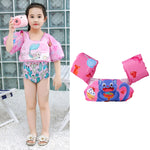 Anello da braccio in schiuma per nuoto per bambini Attrezzatura da nuoto per bambini Anello galleggiante Gilet di galleggiamento con manica ad acqua, Pink Flamingo, Pink Swan, Blue Dolphin, Blue Starfish, Purple Dog, Yellow Duck, Blue Whale, Green Bee ...