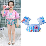 Anello da braccio in schiuma per nuoto per bambini Attrezzatura da nuoto per bambini Anello galleggiante Gilet di galleggiamento con manica ad acqua, Pink Flamingo, Pink Swan, Blue Dolphin, Blue Starfish, Purple Dog, Yellow Duck, Blue Whale, Green Bee ...