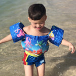 Anello da braccio in schiuma per nuoto per bambini Attrezzatura da nuoto per bambini Anello galleggiante Gilet di galleggiamento con manica ad acqua, Pink Flamingo, Pink Swan, Blue Dolphin, Blue Starfish, Purple Dog, Yellow Duck, Blue Whale, Green Bee ...