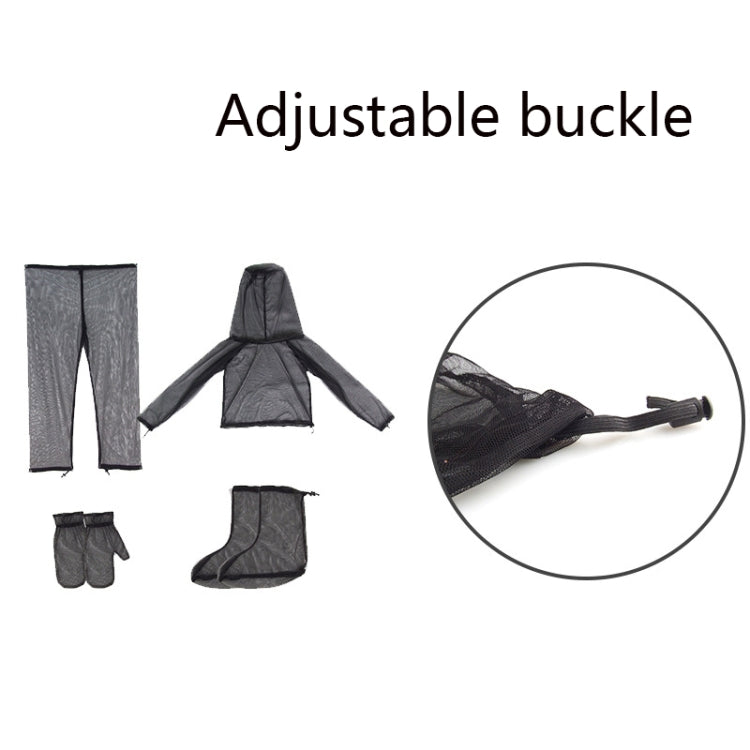 Camping Adventure Tuta anti-zanzare Pesca estiva Abbigliamento in rete traspirante, Specifica:, Anti-mosquito Clothing, Anti-mosquito Pants, 2 PCS Anti-mosquito Gloves, Mosquito Foot Cover, 2 PCS Mosquito Foot Cover, Four-piece