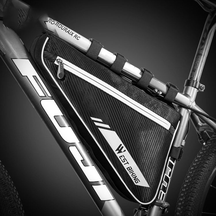 WEST BIKING YP0707254 Borsa triangolare per bicicletta da 4 litri Mountain Bike Borsa impermeabile riflettente con fascio anteriore di grande capacità Attrezzatura per l'equitazione, YP0707254