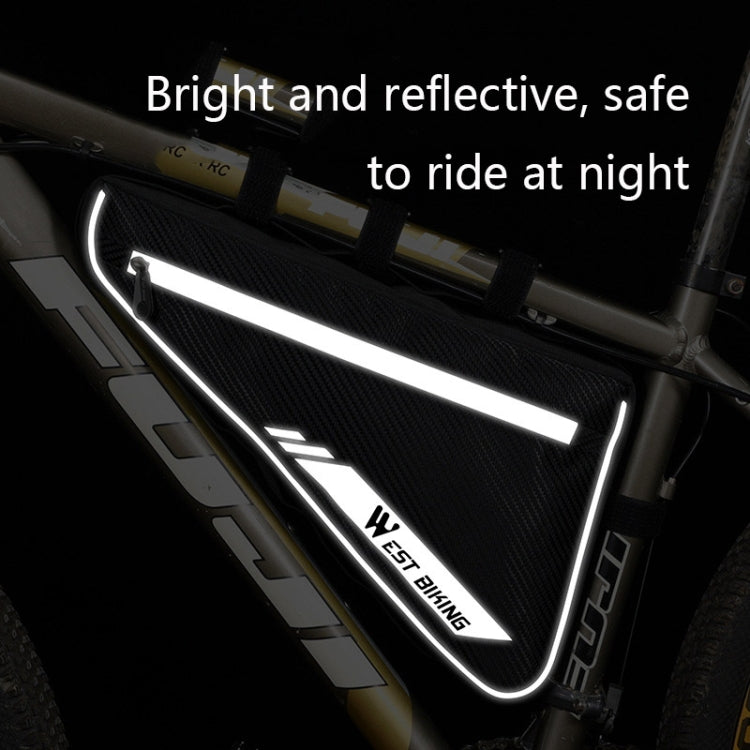 WEST BIKING YP0707254 Borsa triangolare per bicicletta da 4 litri Mountain Bike Borsa impermeabile riflettente con fascio anteriore di grande capacità Attrezzatura per l'equitazione, YP0707254