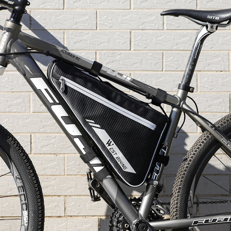 WEST BIKING YP0707254 Borsa triangolare per bicicletta da 4 litri Mountain Bike Borsa impermeabile riflettente con fascio anteriore di grande capacità Attrezzatura per l'equitazione, YP0707254