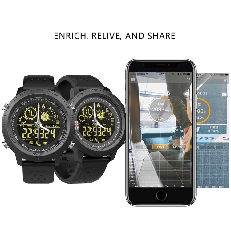 NX02 Sport Smartwatch IP67 Supporto impermeabile Tracker Calorie Pedometro Smartwatch Cronometro Chiama SMS Promemoria