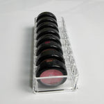 2 pezzi di scatola per rossetto acrilico, scatola per polvere, ombretto trasparente, scatola per trucco