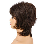 Parrucca per capelli corti da donna Full Bangs Copertura per capelli in fibra chimica, Brown