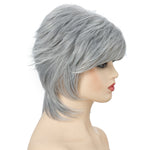 Parrucche femminili per capelli corti Set di fibre soffici, Silver White