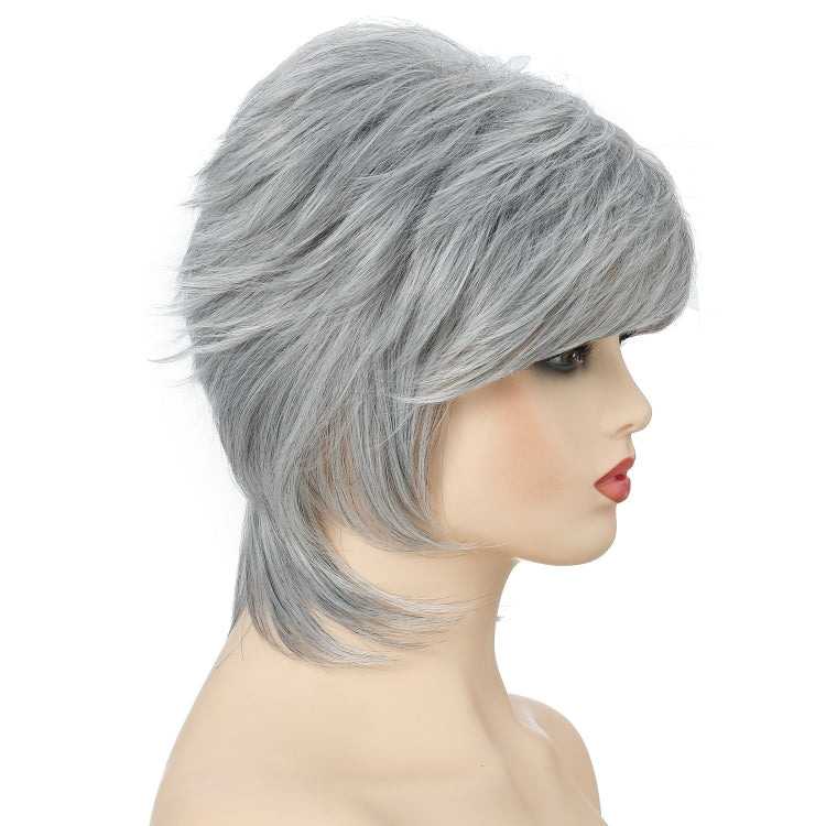 Parrucche femminili per capelli corti Set di fibre soffici, Silver White