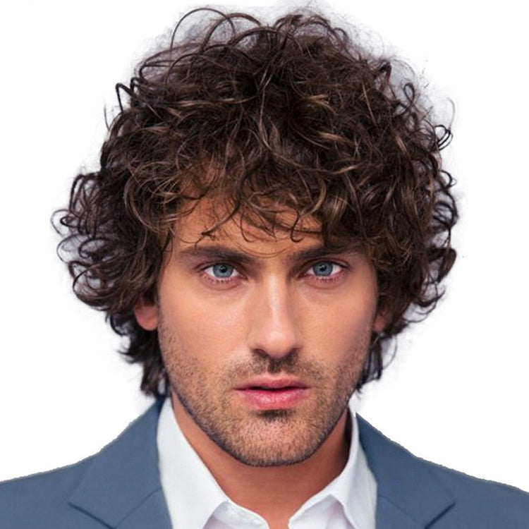 Set di parrucche ricci corte e soffici da uomo