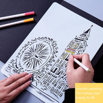 Modello di pittura serie di costruzioni Modello di etichetta A4 per città a tema, Tower System (5pcs / Set), Sailing Line(5pcs / Set), 1 Paris Tower, 2 London Bridge, 3 Pisa Tower, 4 Big Ben, 5 Taj Mahal, 6 White House, 7 Castle, 8 Five-storied Pagoda ...