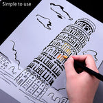 Modello di pittura serie di costruzioni Modello di etichetta A4 per città a tema, Tower System (5pcs / Set), Sailing Line(5pcs / Set), 1 Paris Tower, 2 London Bridge, 3 Pisa Tower, 4 Big Ben, 5 Taj Mahal, 6 White House, 7 Castle, 8 Five-storied Pagoda ...