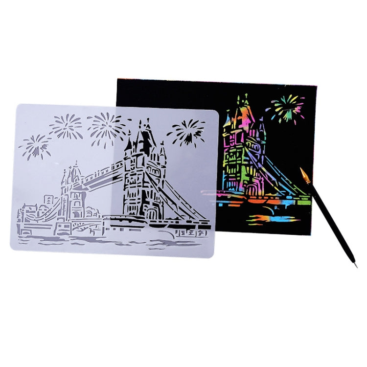 Modello di pittura serie di costruzioni Modello di etichetta A4 per città a tema, Tower System (5pcs / Set), Sailing Line(5pcs / Set), 1 Paris Tower, 2 London Bridge, 3 Pisa Tower, 4 Big Ben, 5 Taj Mahal, 6 White House, 7 Castle, 8 Five-storied Pagoda ...
