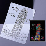Modello di pittura serie di costruzioni Modello di etichetta A4 per città a tema, Tower System (5pcs / Set), Sailing Line(5pcs / Set), 1 Paris Tower, 2 London Bridge, 3 Pisa Tower, 4 Big Ben, 5 Taj Mahal, 6 White House, 7 Castle, 8 Five-storied Pagoda ...