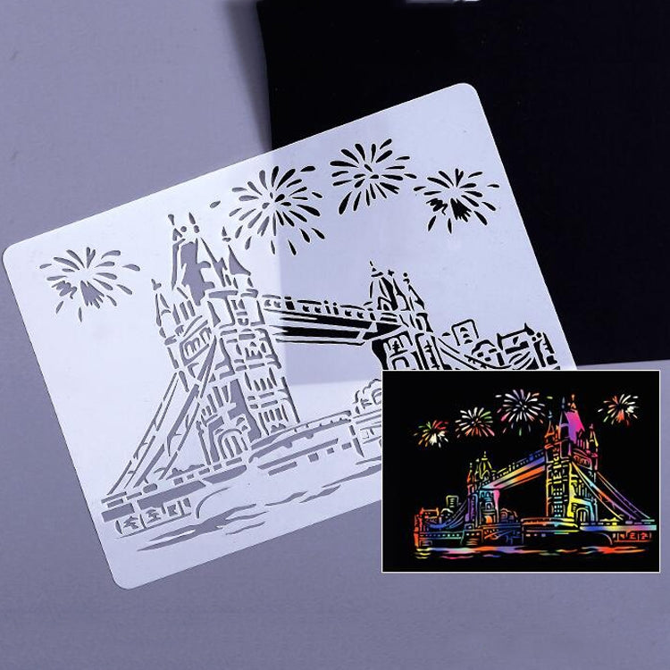 Modello di pittura serie di costruzioni Modello di etichetta A4 per città a tema, Tower System (5pcs / Set), Sailing Line(5pcs / Set), 1 Paris Tower, 2 London Bridge, 3 Pisa Tower, 4 Big Ben, 5 Taj Mahal, 6 White House, 7 Castle, 8 Five-storied Pagoda ...
