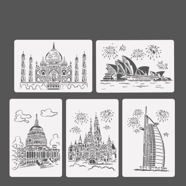 Modello di pittura serie di costruzioni Modello di etichetta A4 per città a tema, Tower System (5pcs / Set), Sailing Line(5pcs / Set), 1 Paris Tower, 2 London Bridge, 3 Pisa Tower, 4 Big Ben, 5 Taj Mahal, 6 White House, 7 Castle, 8 Five-storied Pagoda ...