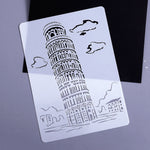 Modello di pittura serie di costruzioni Modello di etichetta A4 per città a tema, Tower System (5pcs / Set), Sailing Line(5pcs / Set), 1 Paris Tower, 2 London Bridge, 3 Pisa Tower, 4 Big Ben, 5 Taj Mahal, 6 White House, 7 Castle, 8 Five-storied Pagoda ...