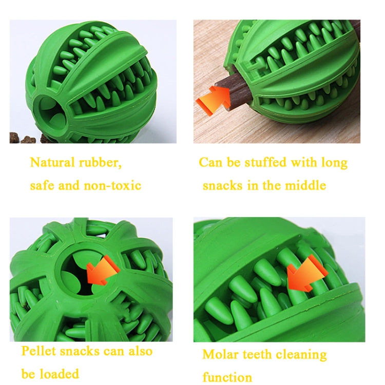 Giocattolo per animali domestici Giocattolo Cartoa Palla detergente per giocattoli in gomma con perdite di animali domestici, Small (Green), Large (Green)