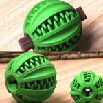 Giocattolo per animali domestici Giocattolo Cartoa Palla detergente per giocattoli in gomma con perdite di animali domestici, Small (Green), Large (Green)