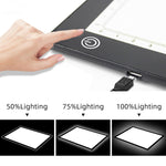 Lavagna luminosa LED A4/A3 con dimmer e magneti USB