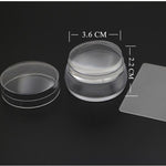Timbro per stampa unghie 3,6 cm con coperchio trasparente