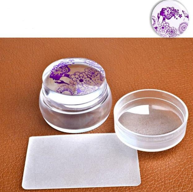 Timbro per stampa unghie 3,6 cm con coperchio trasparente