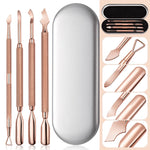 Set rimozione unghie in acciaio doppia testa oro rosa