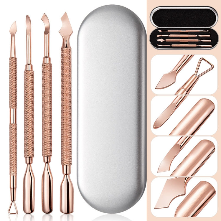 Set rimozione unghie in acciaio doppia testa oro rosa