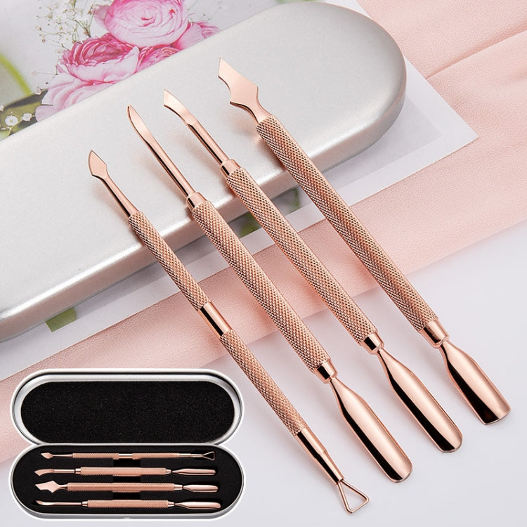 Set rimozione unghie in acciaio doppia testa oro rosa