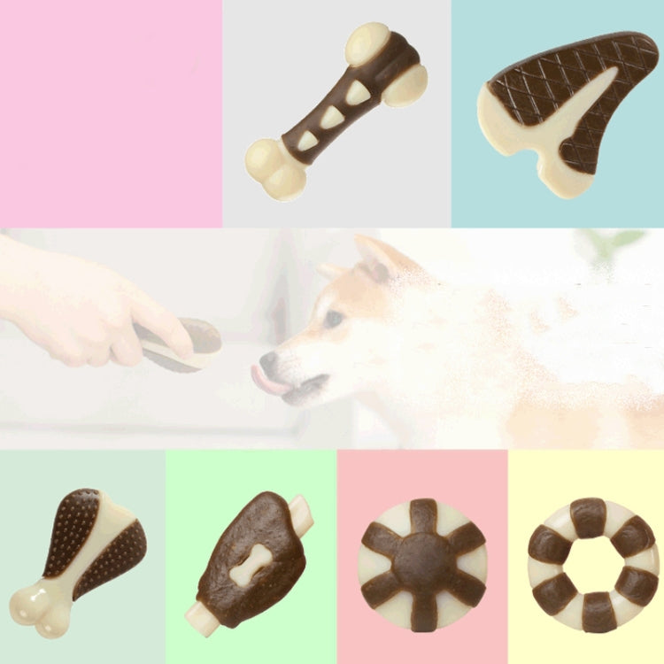 Denti molari in pelle bovina in nylon resistente ai morsi per animali domestici che mangiano giochi per cani con ossa, Small (Steak), Large (Steak), Small  (Chicken Wings), Large (Chicken Wings), Small  (Chicken Leg), Large  (Chicken Leg), Small (Ring)...