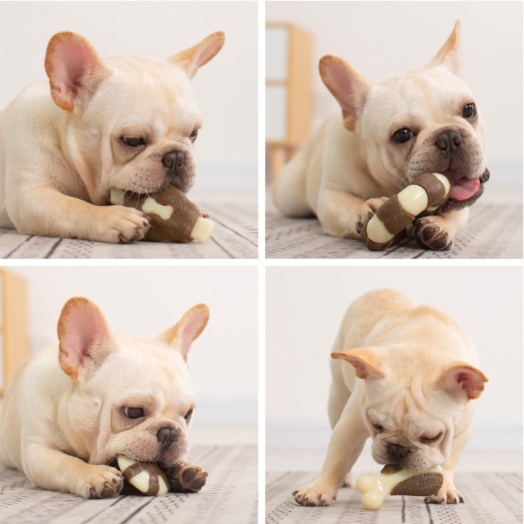 Denti molari in pelle bovina in nylon resistente ai morsi per animali domestici che mangiano giochi per cani con ossa, Small (Steak), Large (Steak), Small  (Chicken Wings), Large (Chicken Wings), Small  (Chicken Leg), Large  (Chicken Leg), Small (Ring)...