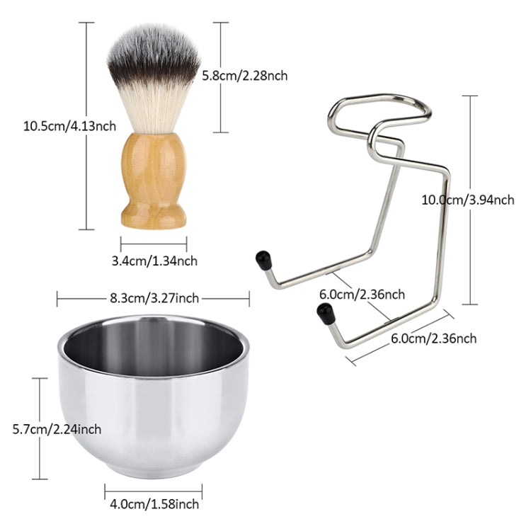 B3004 Ciotola in schiuma per portaspazzole da barba in nylon da 3 pezzi/set da uomo
