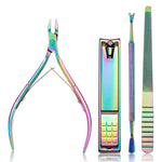 FABIYAN Set di strumenti per nail art in titanio colorato Cesoie per pelle morta Pinza per lima per unghie in acciaio, 13 In 1, 14 In 1, 4 In 1, 2 In 1